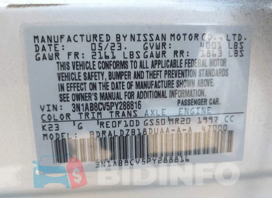 3N1AB8CV5PY288816 Photo# 9