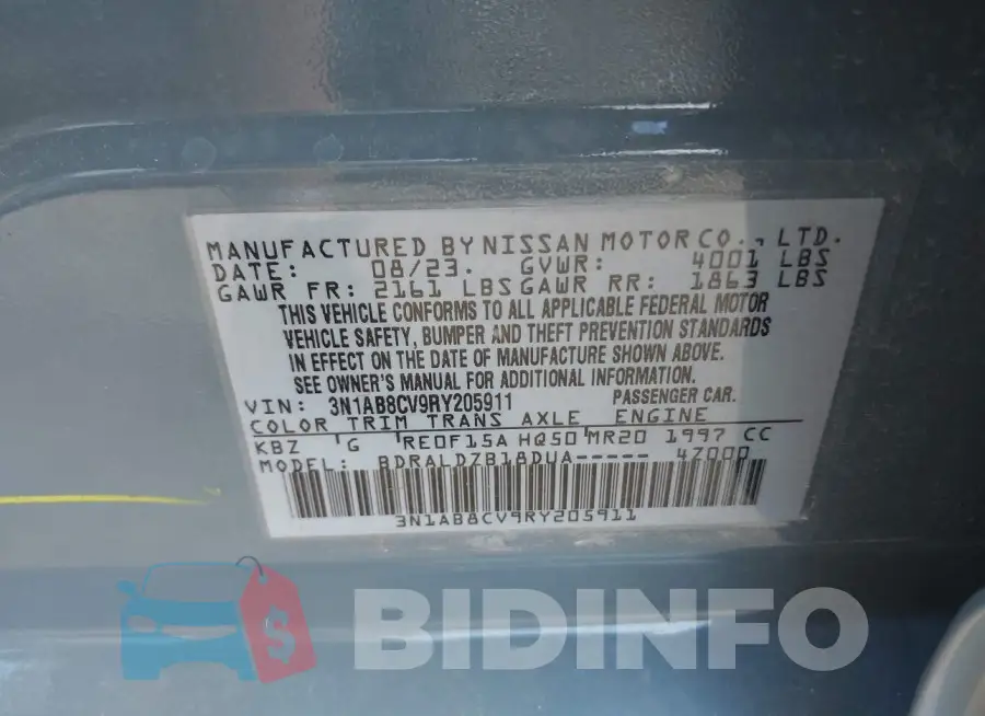3N1AB8CV9RY205911 Photo# 9