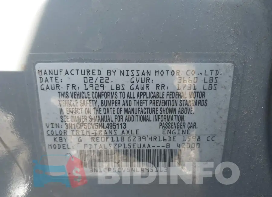 3N1CP5CV5NL495113 Photo# 9