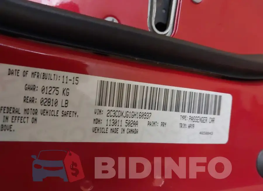 2C3CDXJG1GH160937 Photo# 9