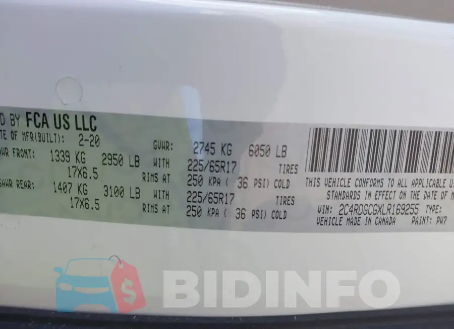 2C4RDGCGXLR169255 Photo# 9