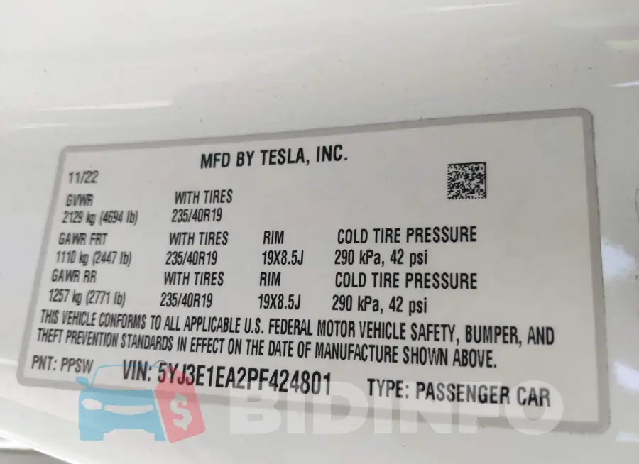 5YJ3E1EA2PF424801 Photo# 9