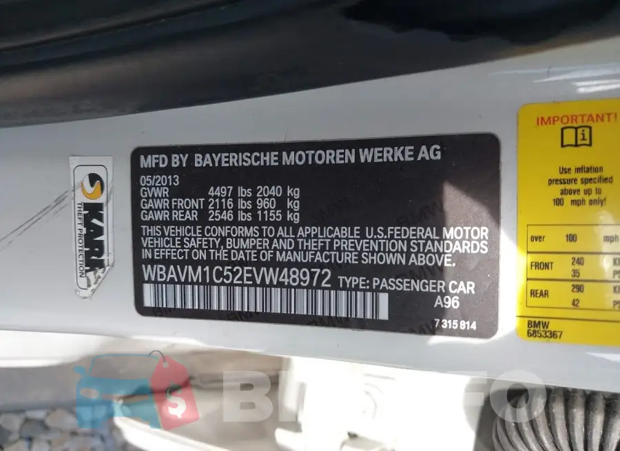 WBAVM1C52EVW48972 Photo# 9