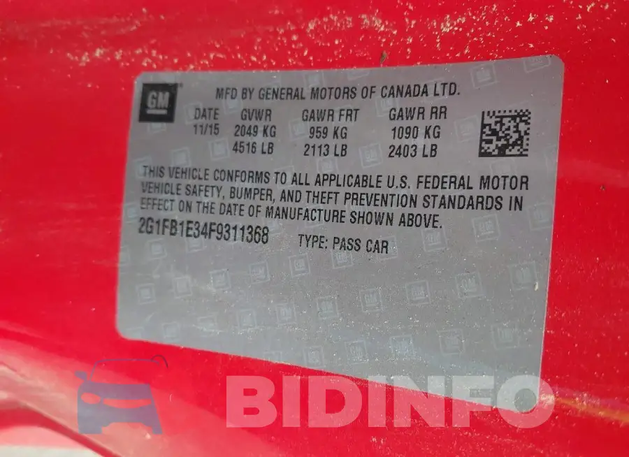 2G1FB1E34F9311368 Photo# 9