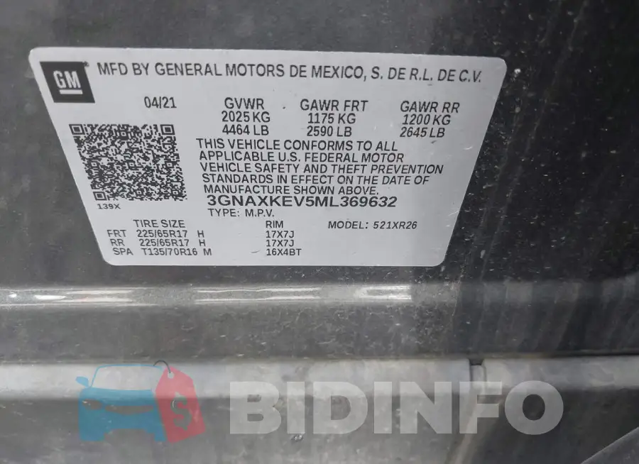 3GNAXKEV5ML369632 Photo# 9