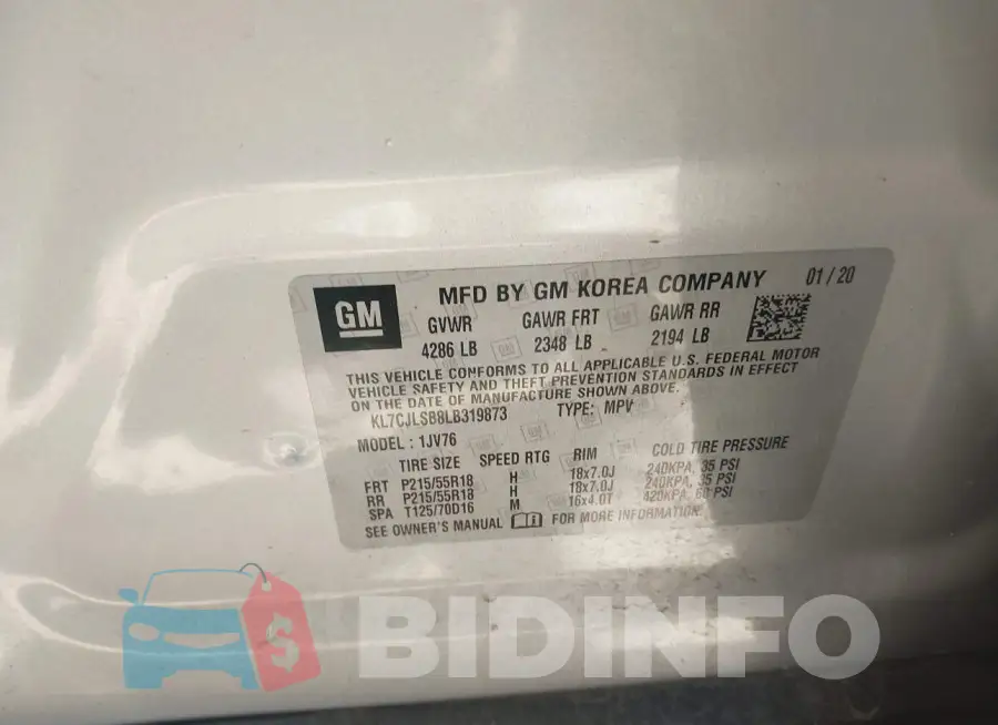 KL7CJLSB8LB319873 Photo# 9