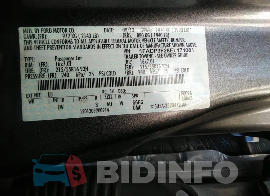 1FADP3F28EL171081 Photo# 9