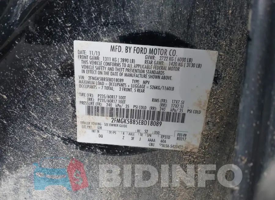 2FMGK5B85EBD18089 Photo# 9