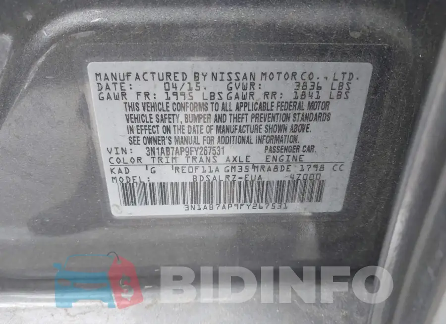 3N1AB7AP9FY267531 Photo# 9