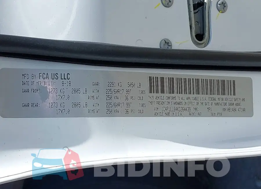 1C4PJLLB4KD264439 Photo# 9