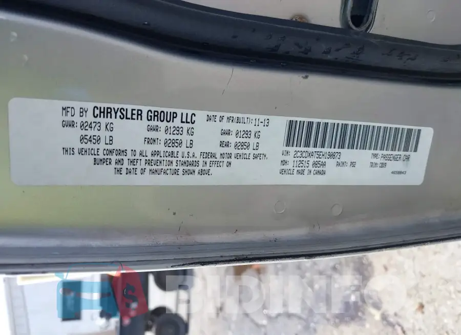 2C3CDXAT5EH190873 Photo# 9
