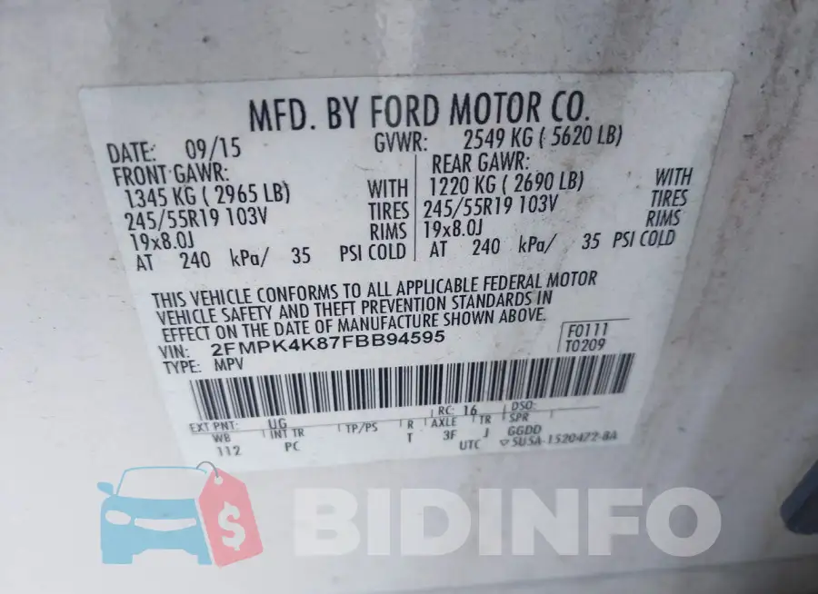 2FMPK4K87FBB94595 Photo# 9