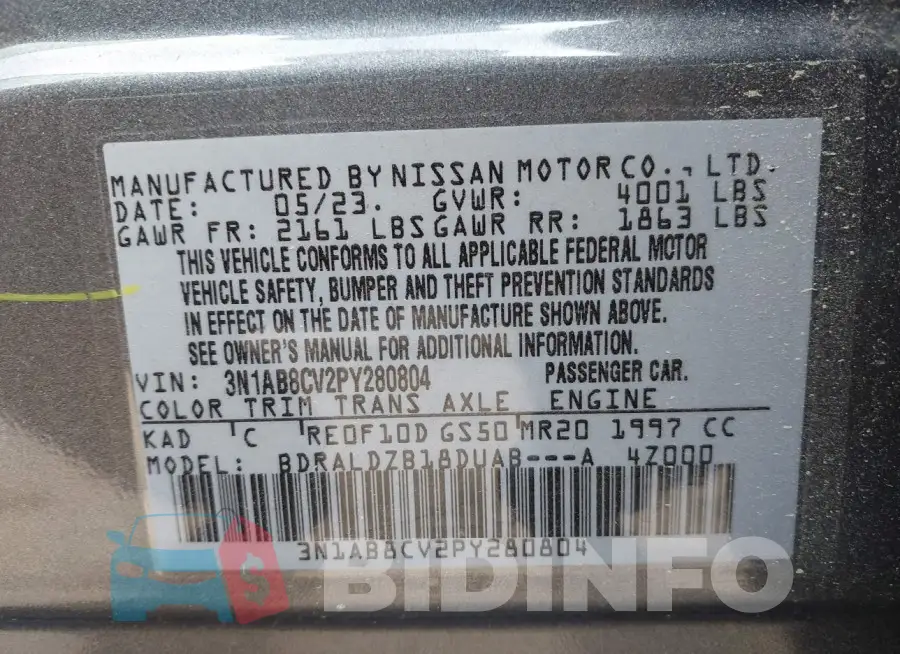 3N1AB8CV2PY280804 Photo# 9