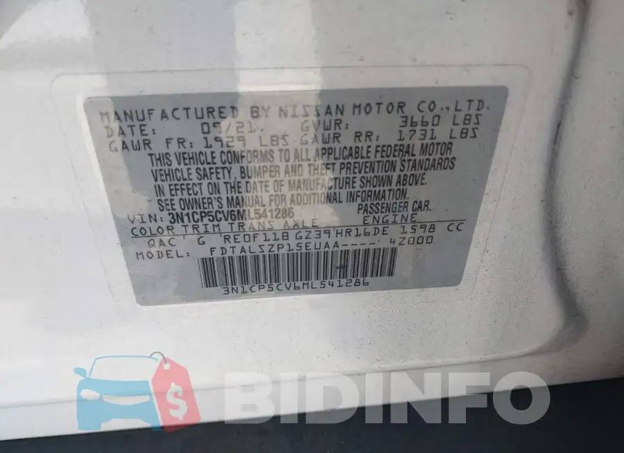 3N1CP5CV6ML541286 Photo# 9