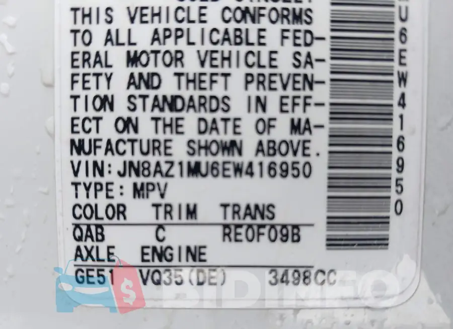 JN8AZ1MU6EW416950 Photo# 9