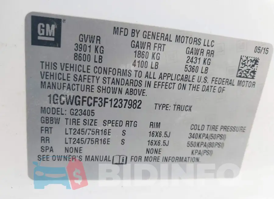 1GCWGFCF3F1237982 Photo# 8