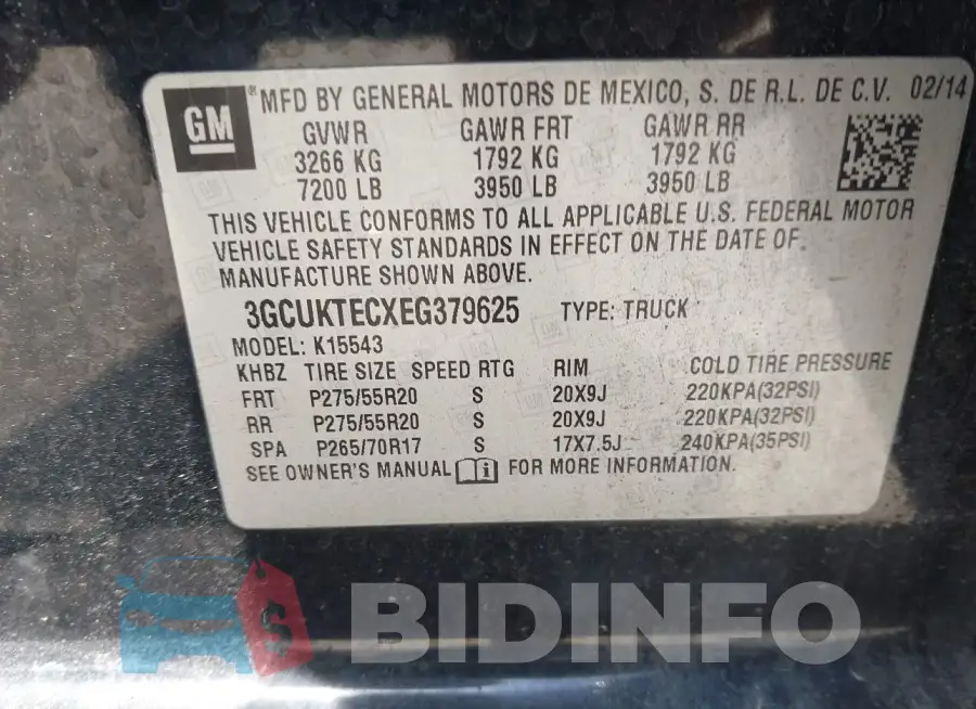 3GCUKTECXEG379625 Photo# 9