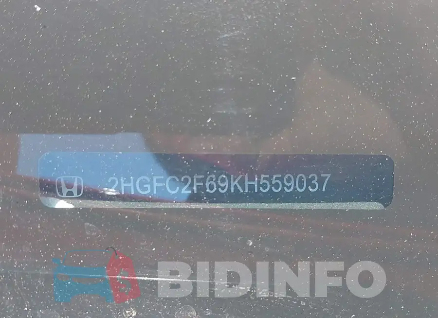 2HGFC2F69KH559037 Photo# 9