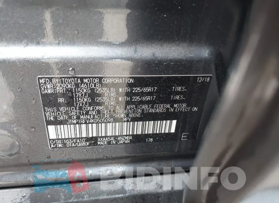 JTMP1RFV4KD505098 Photo# 9