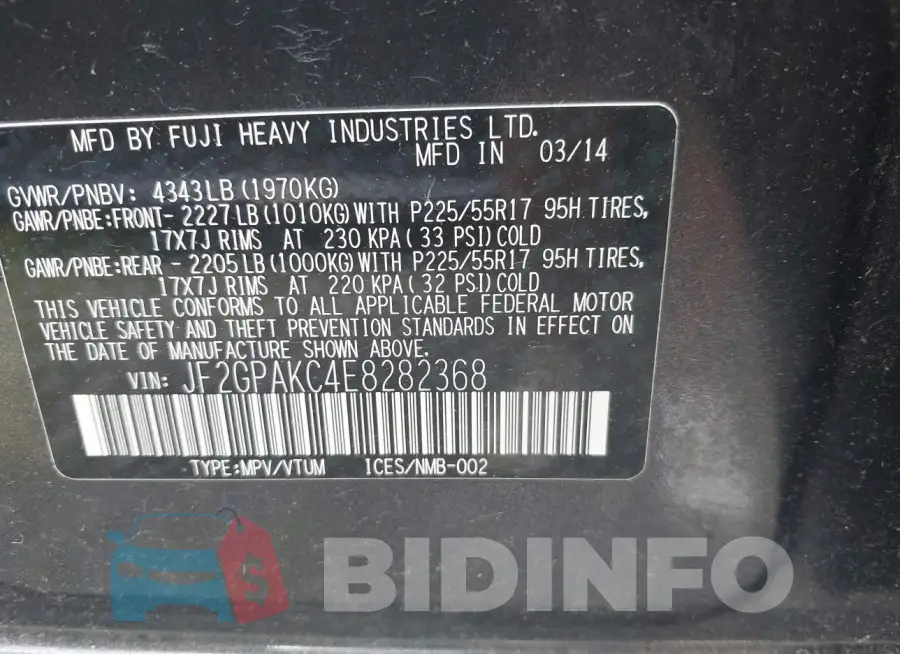 JF2GPAKC4E8282368 Photo# 9