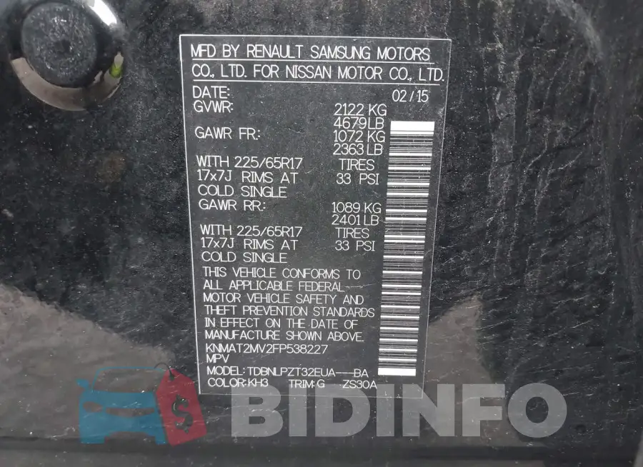 KNMAT2MV2FP538227 Photo# 9