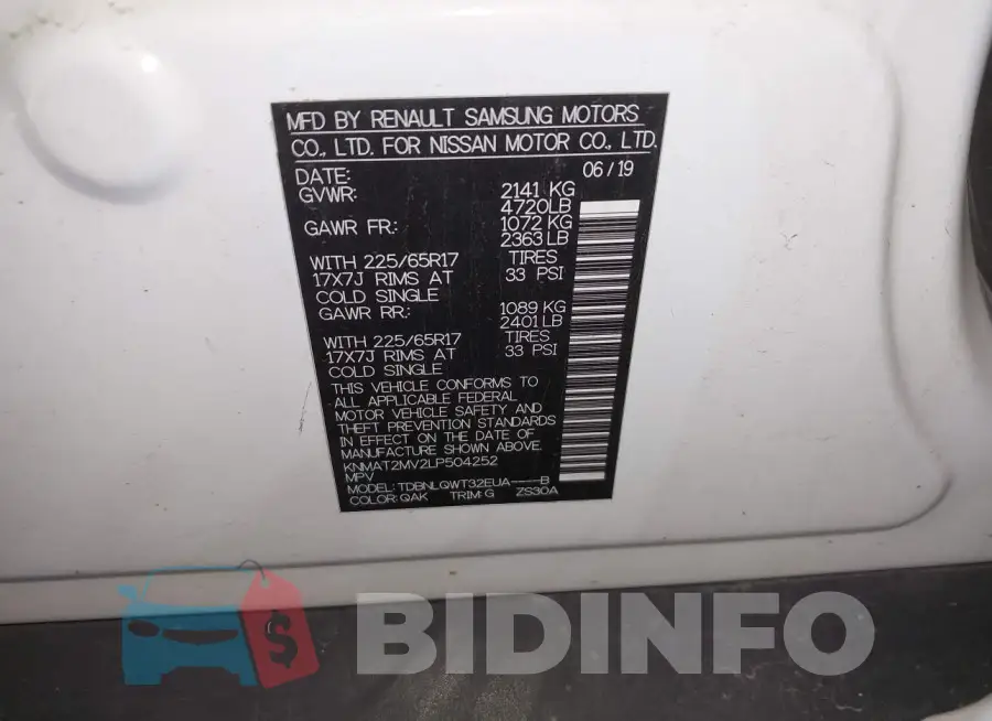 KNMAT2MV2LP504252 Photo# 9