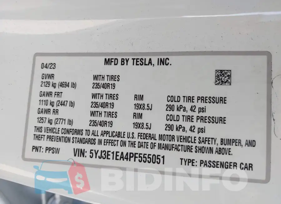 5YJ3E1EA4PF555051 Photo# 9