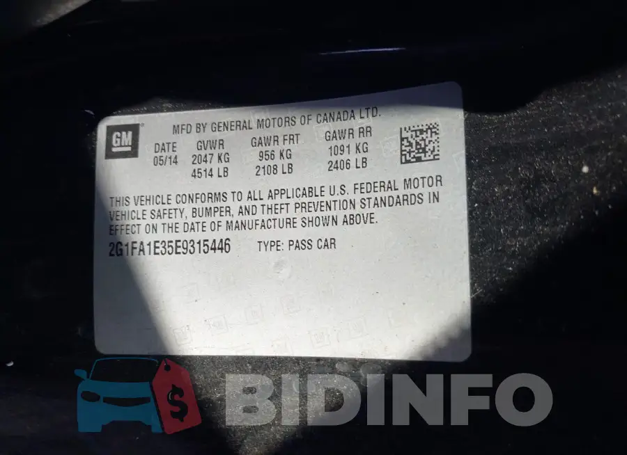 2G1FA1E35E9315446 Photo# 9