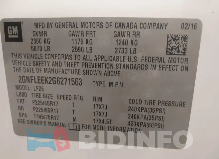 2GNFLEEK2G6271563 Photo# 9