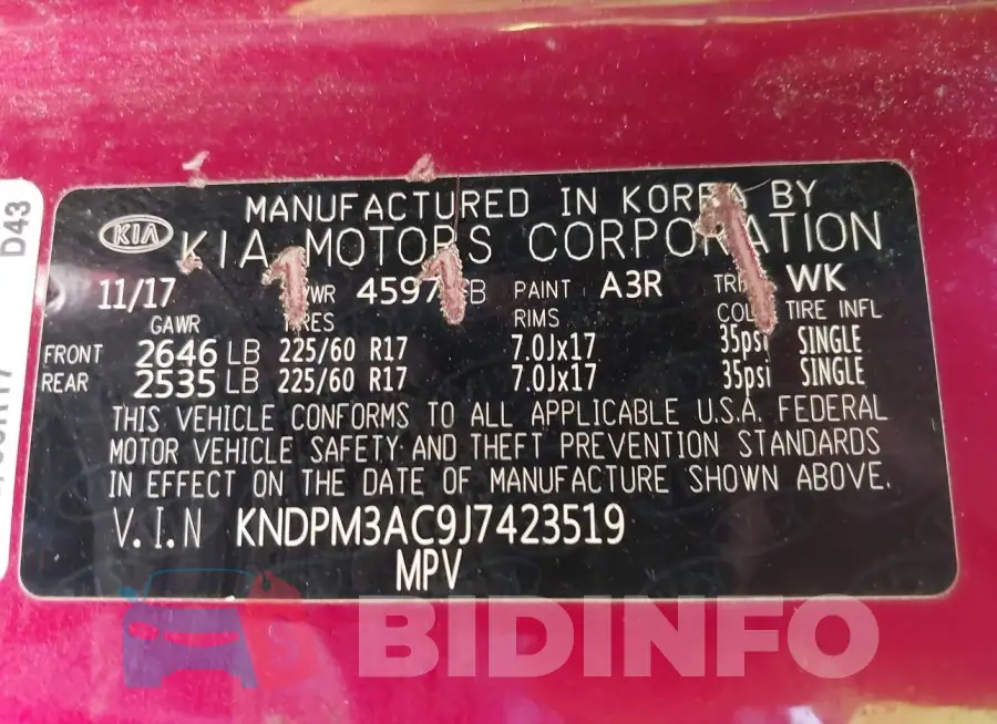 KNDPM3AC9J7423519 Photo# 9