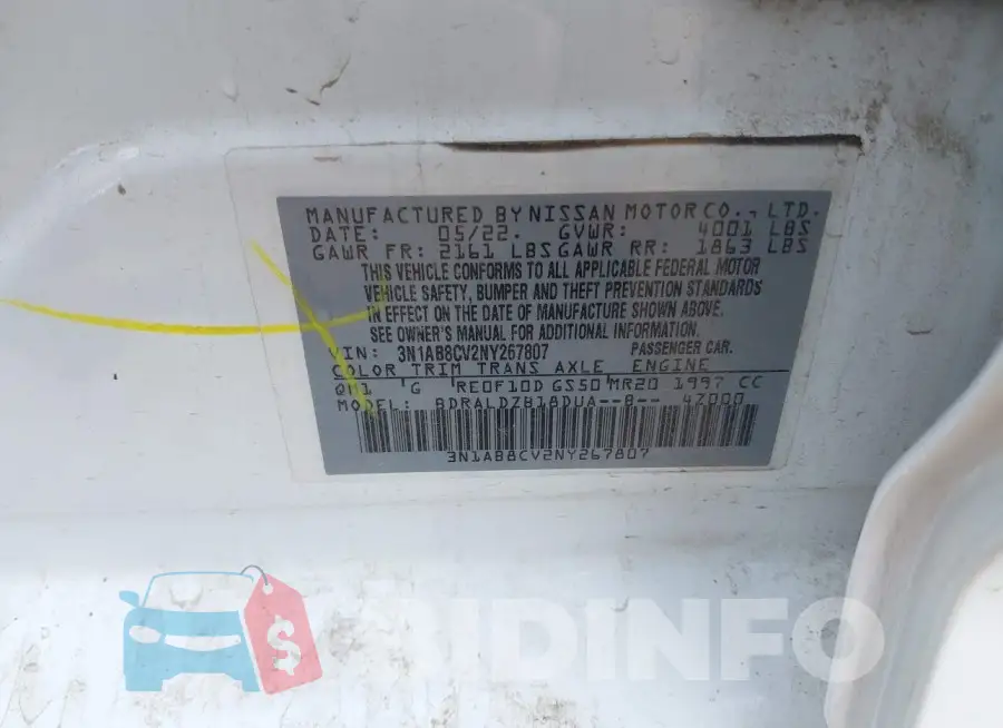 3N1AB8CV2NY267807 Photo# 9