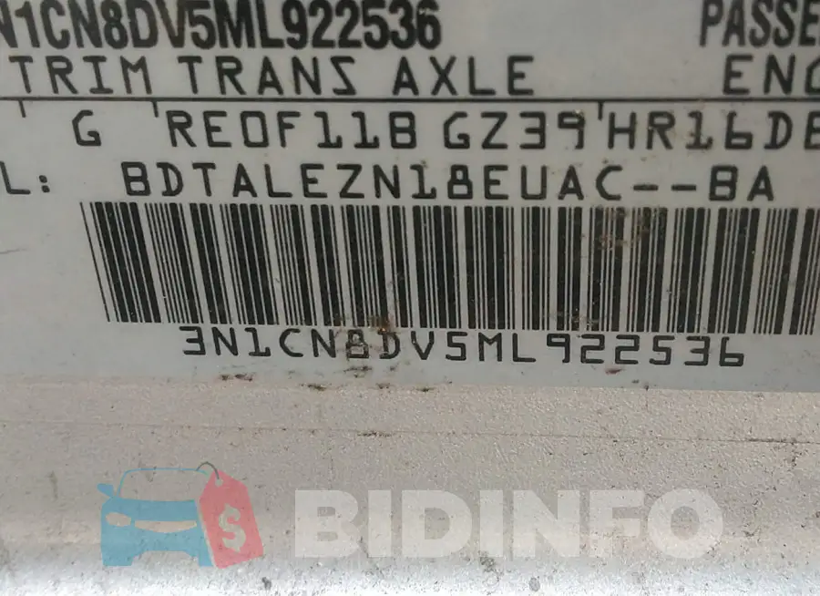 3N1CN8DV5ML922536 Photo# 9