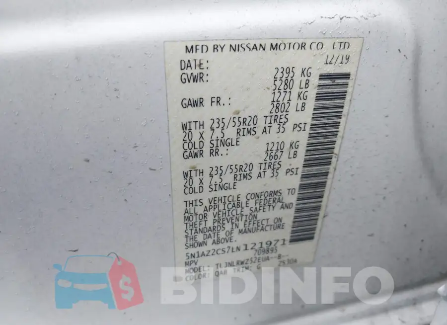 5N1AZ2CS7LN121971 Photo# 9