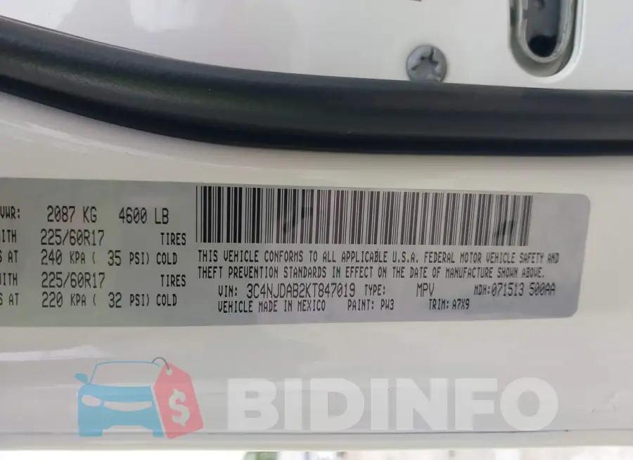 3C4NJDAB2KT847019 Photo# 9
