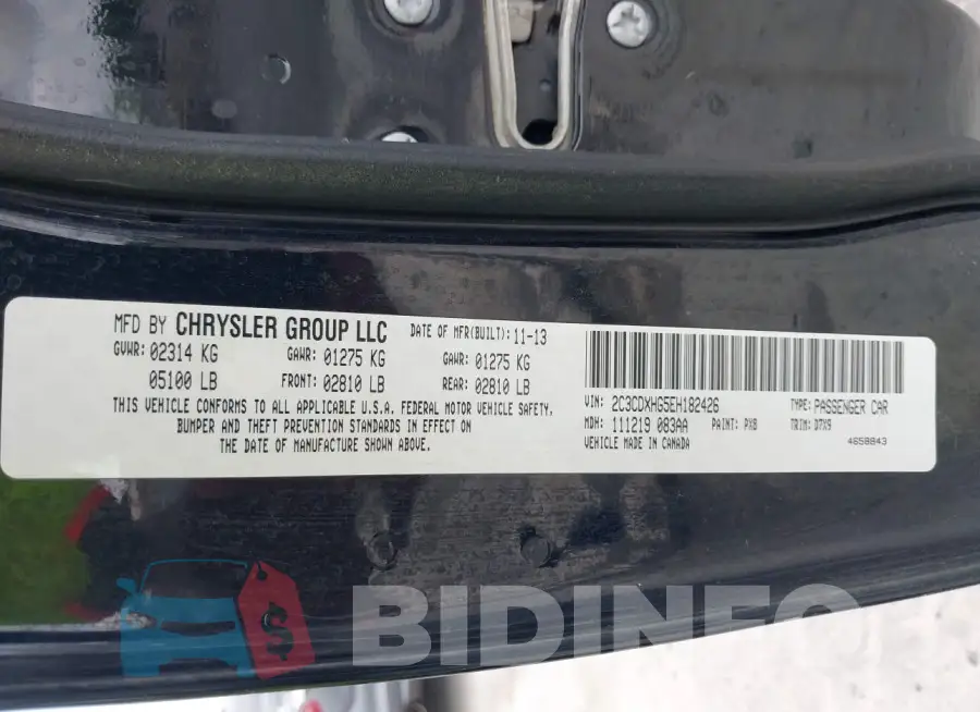2C3CDXHG5EH182426 Photo# 9