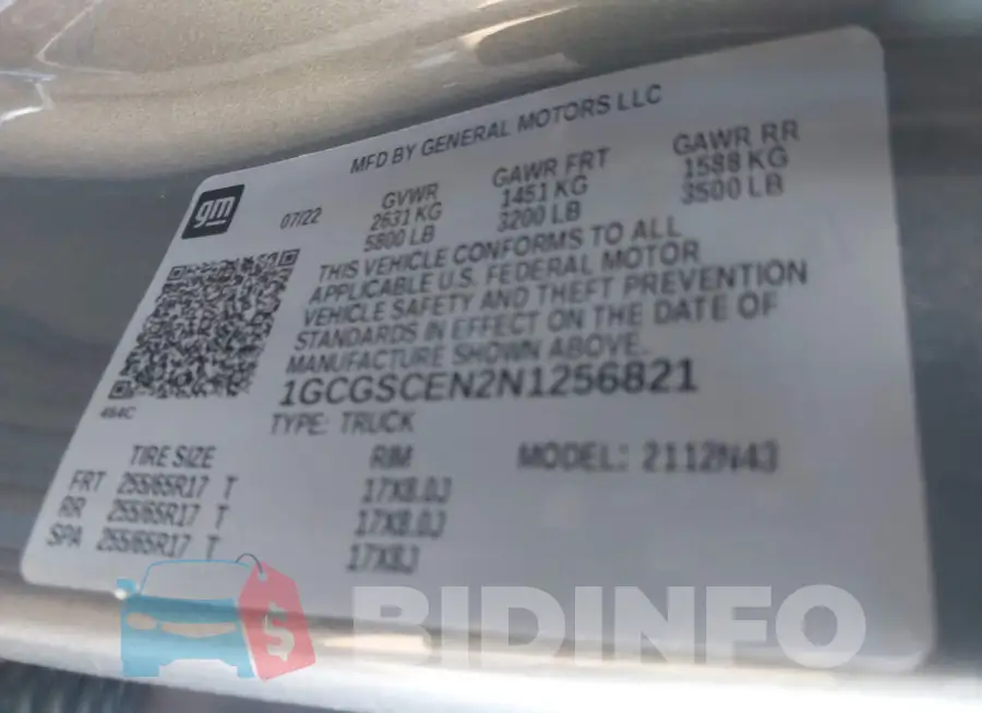 1GCGSCEN2N1256821 Photo# 9
