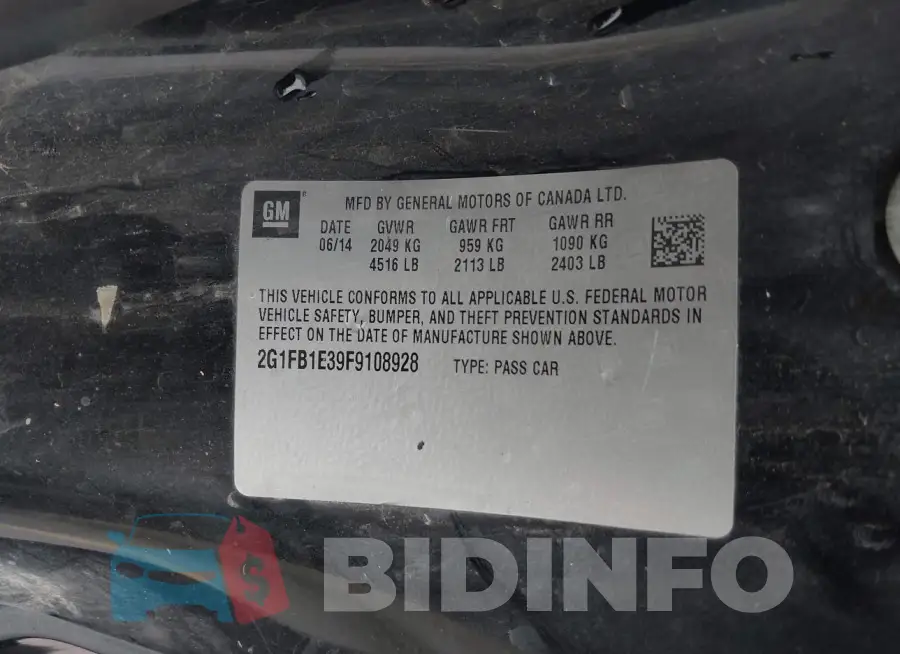 2G1FB1E39F9108928 Photo# 9