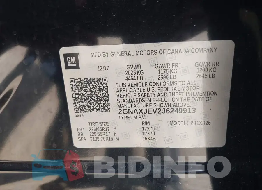 2GNAXJEV2J6249913 Photo# 9