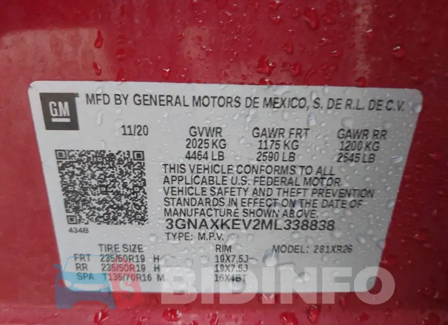 3GNAXKEV2ML338838 Photo# 9
