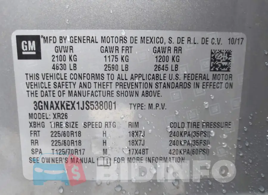 3GNAXKEX1JS538001 Photo# 9