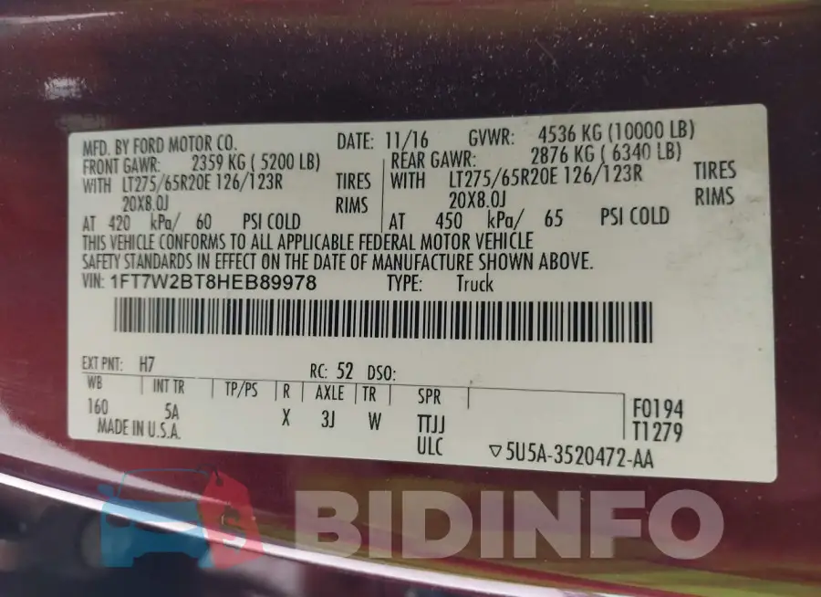 1FT7W2BT8HEB89978 Photo# 9