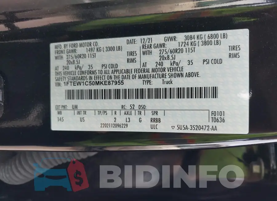 1FTEW1C50MKE87955 Photo# 9