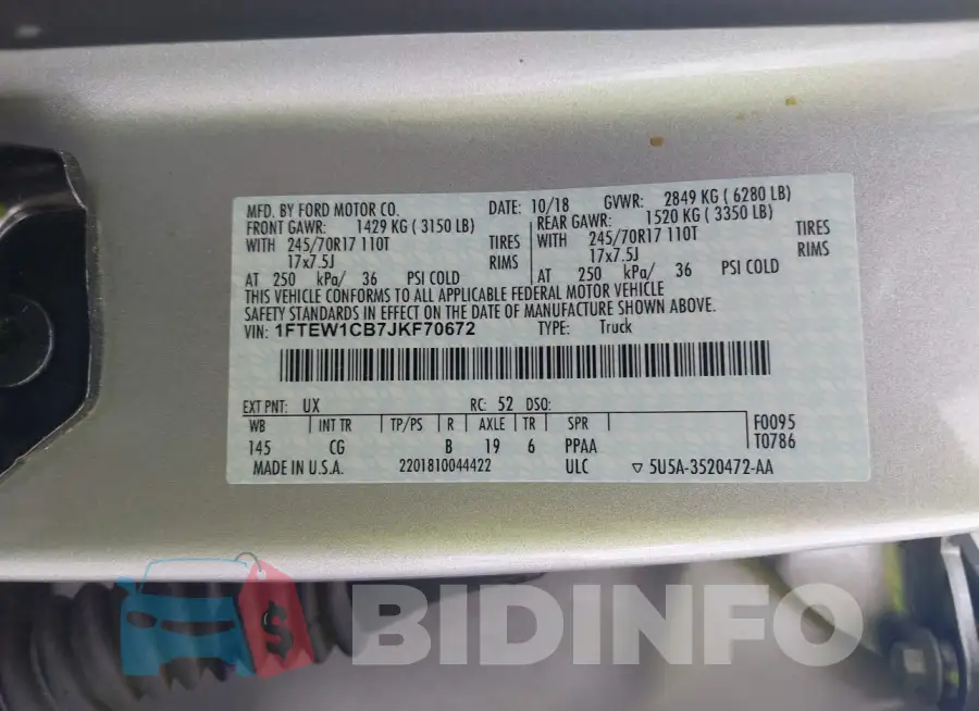 1FTEW1CB7JKF70672 Photo# 9