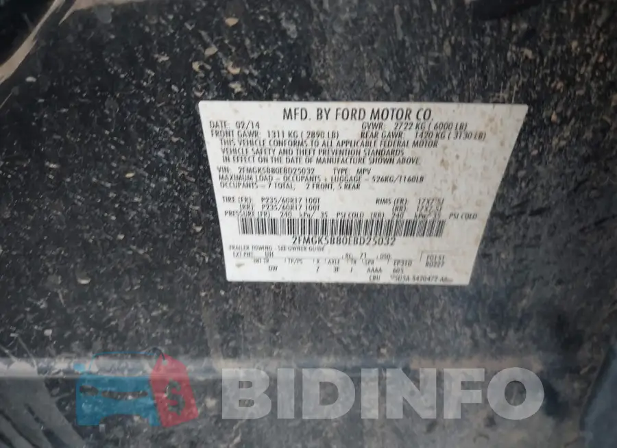 2FMGK5B80EBD25032 Photo# 9