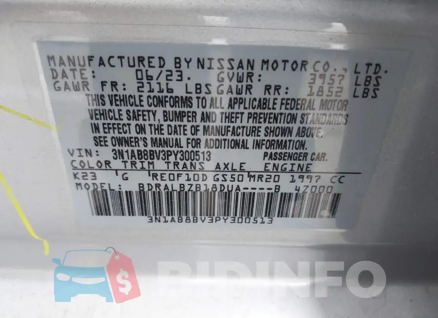 3N1AB8BV3PY300513 Photo# 9