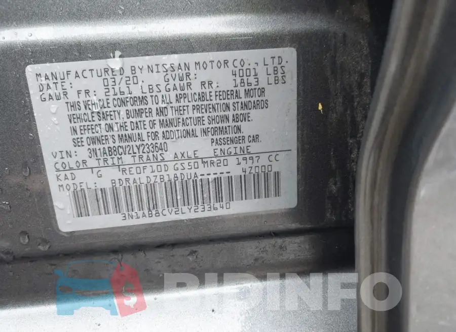 3N1AB8CV2LY233640 Photo# 9
