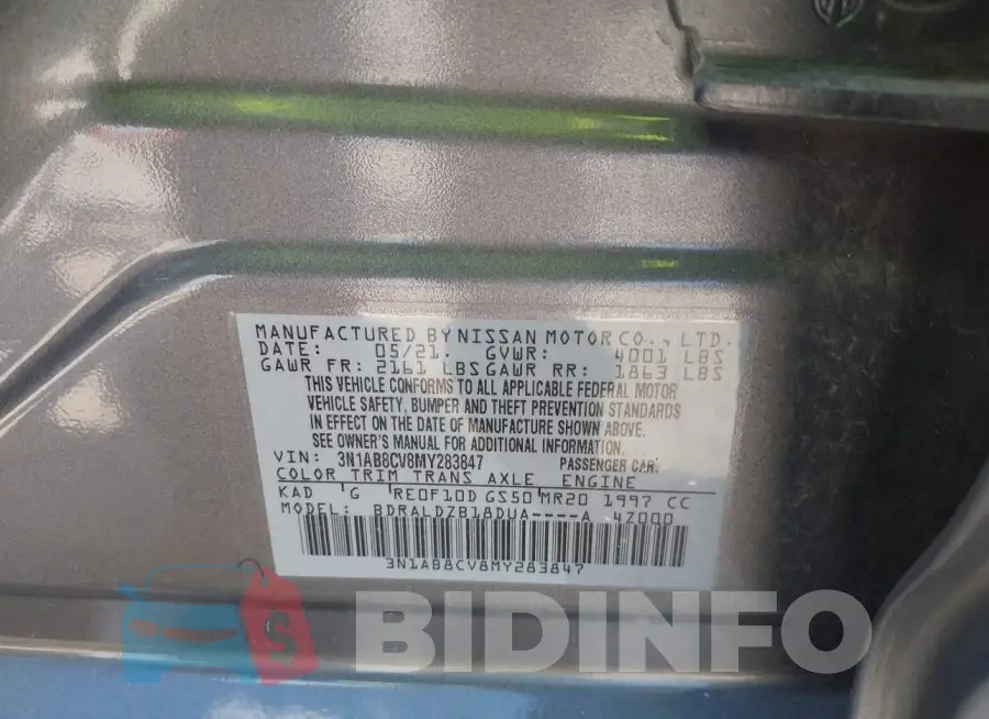 3N1AB8CV8MY283847 Photo# 9