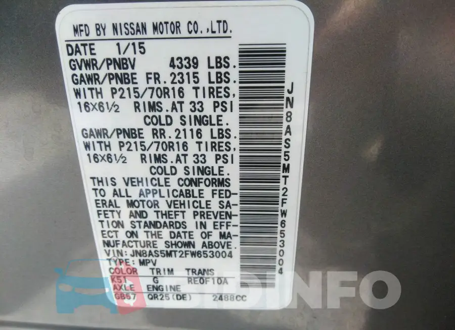 JN8AS5MT2FW653004 Photo# 9