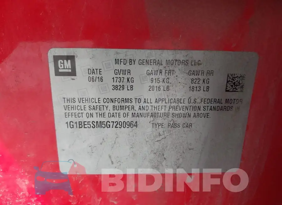 1G1BE5SM5G7290964 Photo# 9
