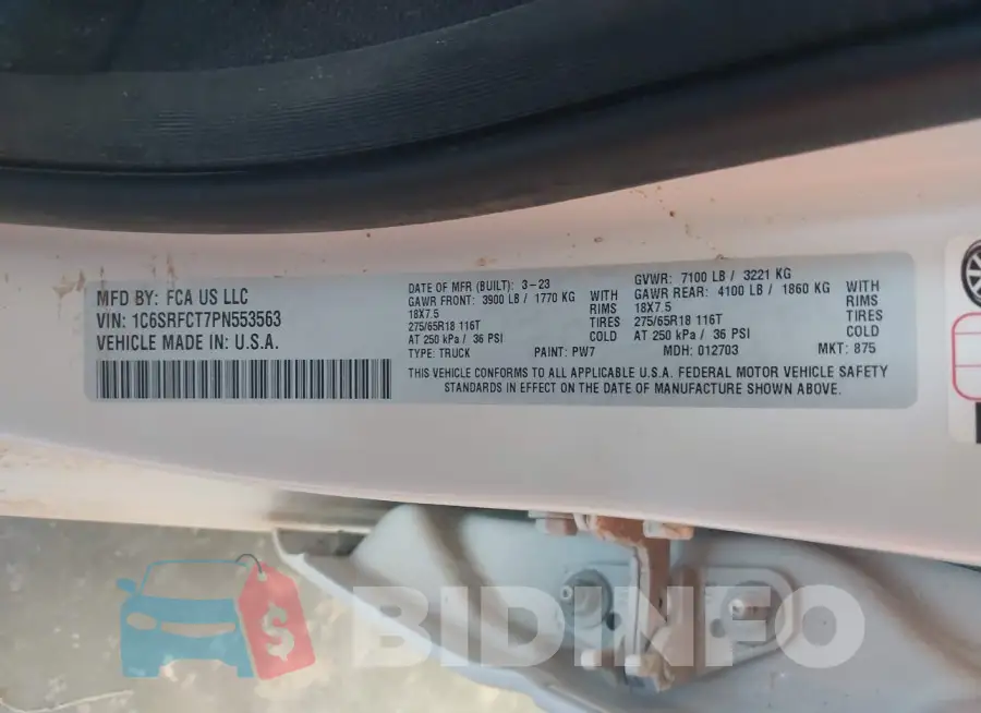 1C6SRFCT7PN553563 Photo# 9